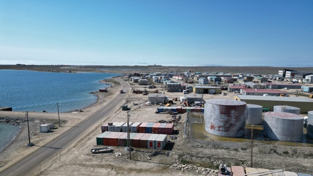 Cambridge Bay from the aircraft window.
