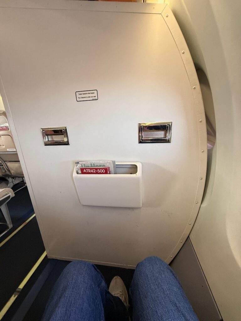 There is lots of space for the passenger in this bulkhead seating area.