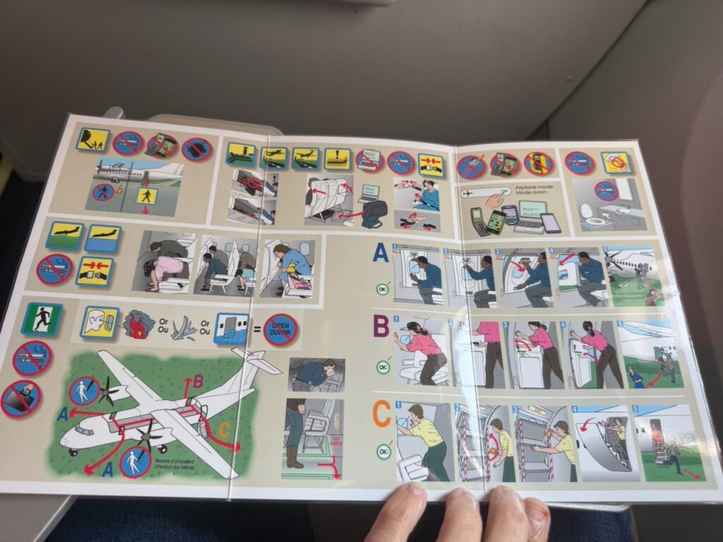 Canadian North ATR safety card.