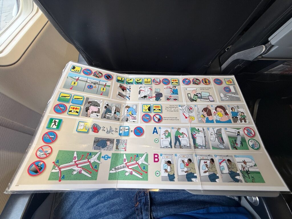 Canadian North safety card.