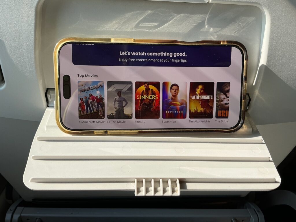 A mobile device is placed in the designated holder. 