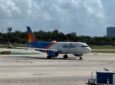 Allegiant aircraft on the runway.