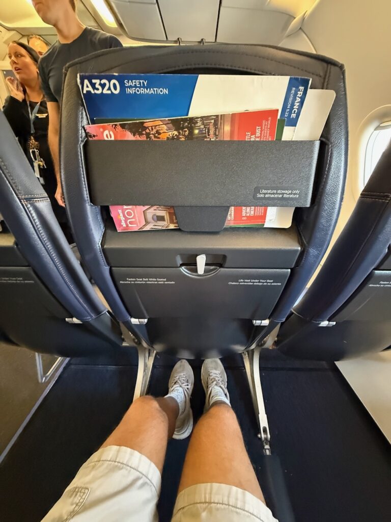 The author has loads of legroom in his seat