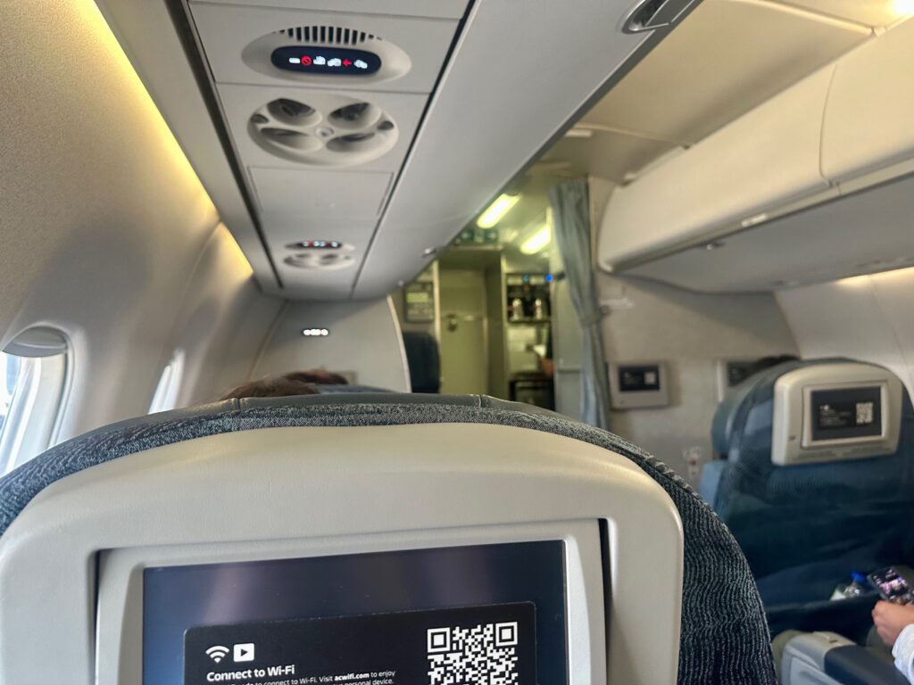 Air Canada business class on the E175