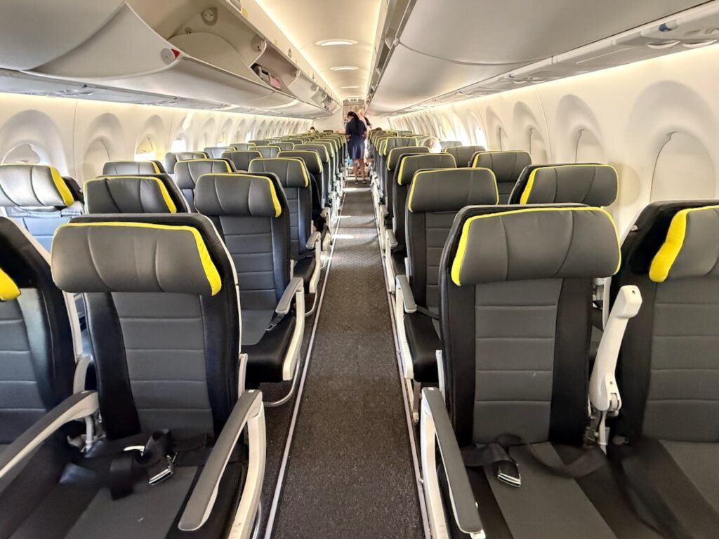 Looking down the length of the A220
