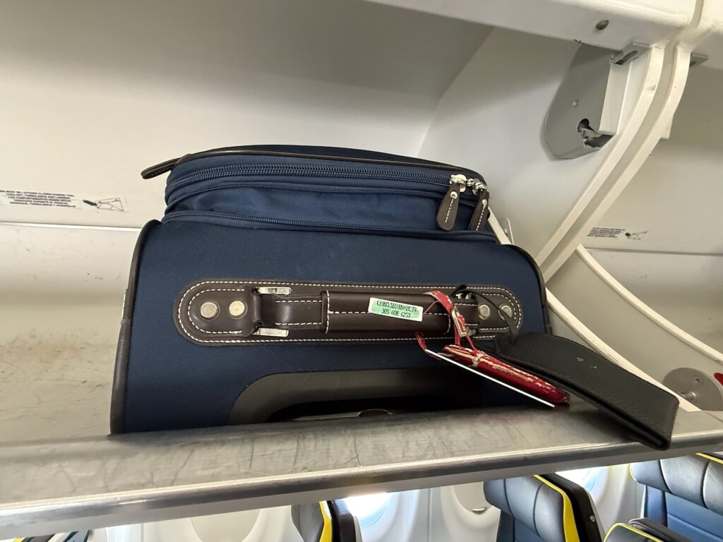 Carry on in the overhead bin