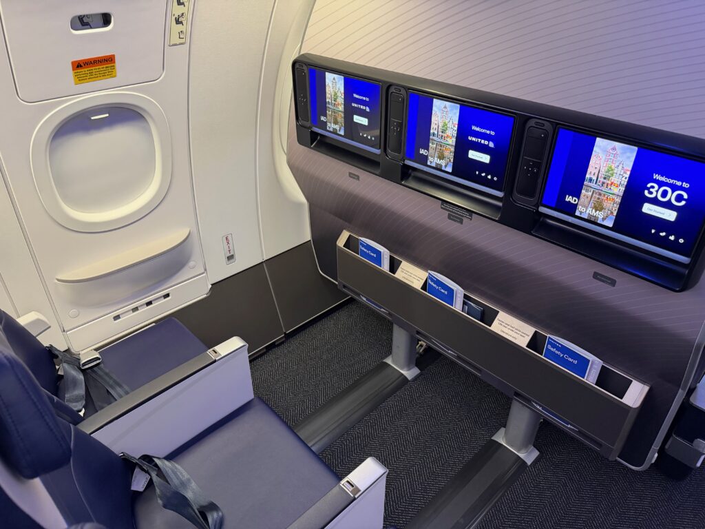 IFE screens on the bulkhead