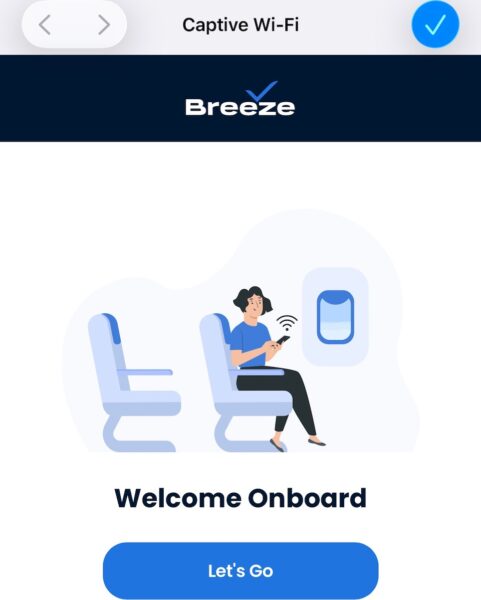 A screenshot of the Breeze Wi-Fi landing page.
