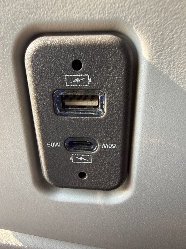 USB-A and USB-C outlets. 