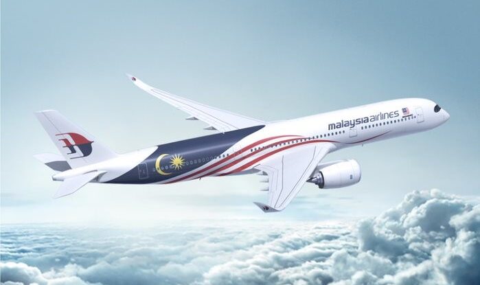 Malaysia Airlines A350 in flight.