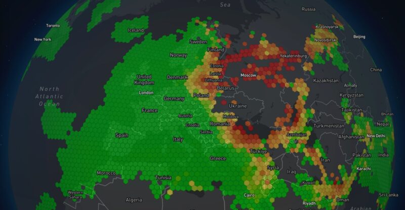 GPS threat map, as developed by Skyband