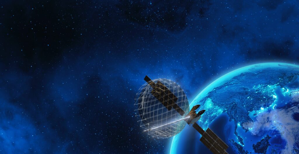 Rendering of ViaSat-3 F3 in orbit