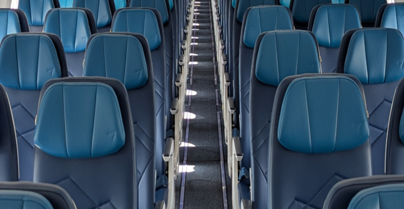 WestJet refurbished 737 cabin interior