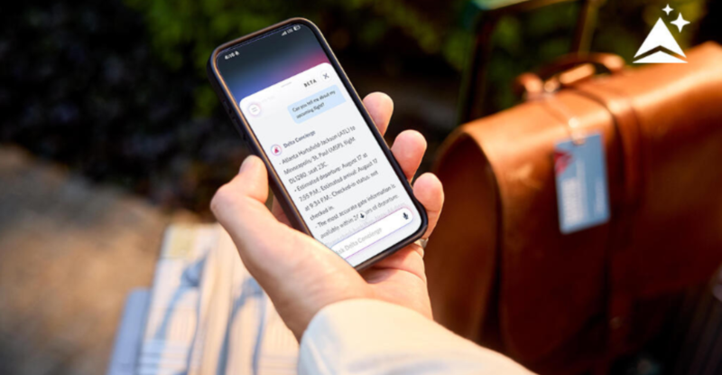 Delta Concierge shown on a passenger's mobile device.