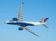 Looking at a Delta aircraft in flight.