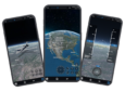 FlightPath3D interface is displayed on 3 different mobile devices.