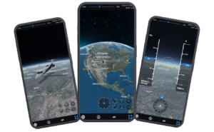 FlightPath3D interface is displayed on 3 different mobile devices.
