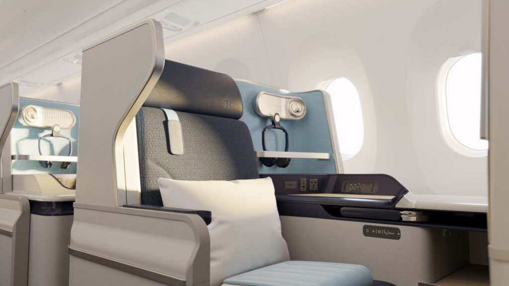 Edelweiss business class suite on the Airbus A350 as based on Thompson VantageXL+