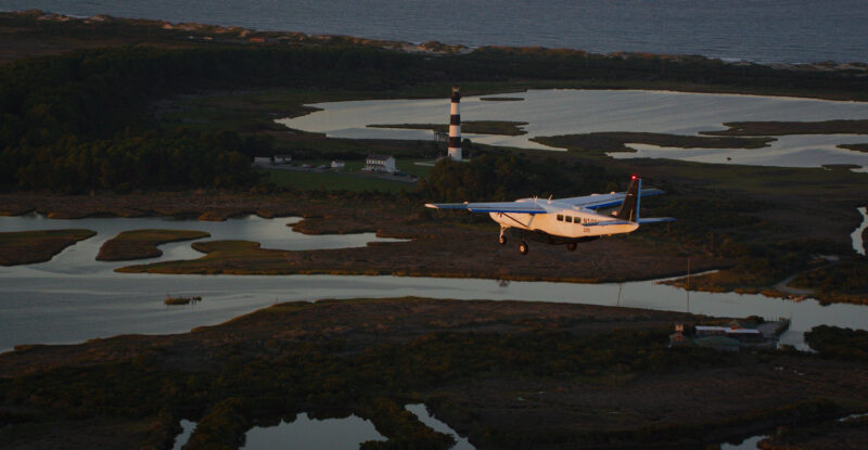 Joby aircraft landing at Dare County Regional Airport in Outer Banks