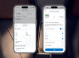Two mobile devices are displaying the American Airlines app's new feature.