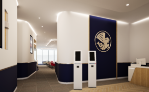 Entryway to the Air France lounge.