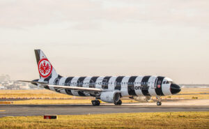 Condor A320ceo named Eintracht Frankfurt on the runway.