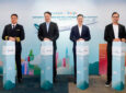 From left to right: Captain Tony Pringle, Cathay Pacific Line Operations Manager, Lawrence Fong, Cathay Director Digital and IT, Michael Yue, ManGaging Director and General Manager, Google Hong Kong and Kemal Armada, Product Manager, Climate & AI, Google