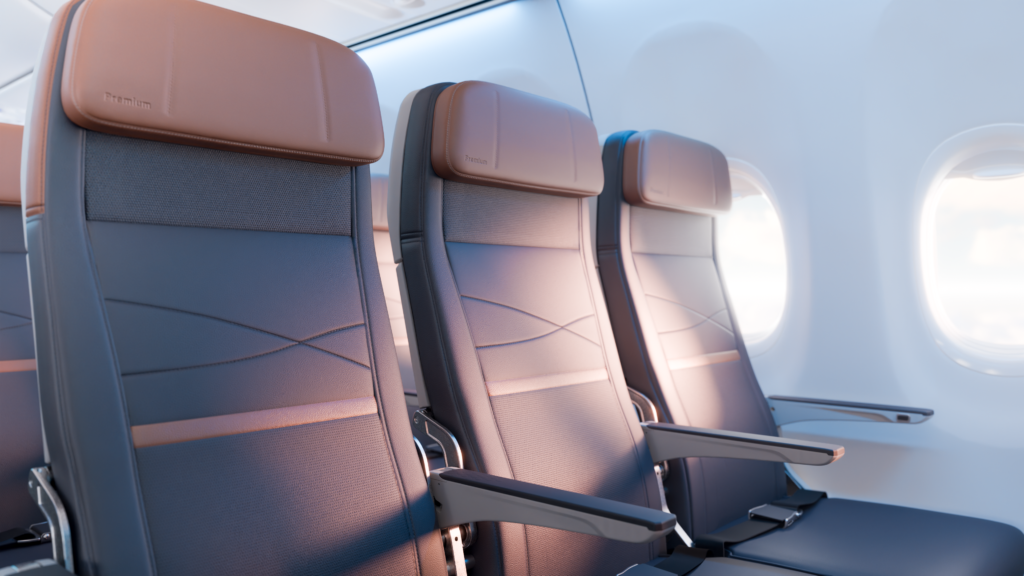 Premium Class extra-legroom economy on the MAX 10