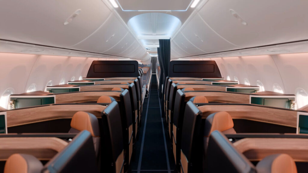 Rendering of Aurora Suites on the premium Boeing 737 MAX 10 twinjets that Alaska will fly on key transcon routes