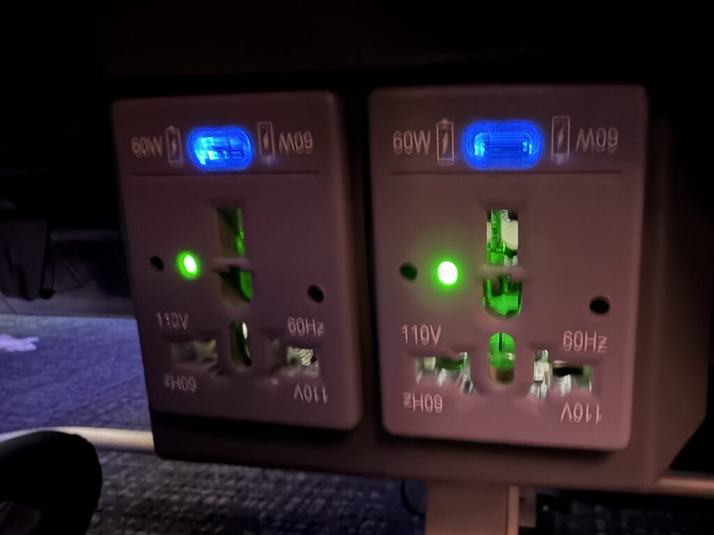 Under-seat universal power and 60W USB-C on the American A321XLR in Main Cabin