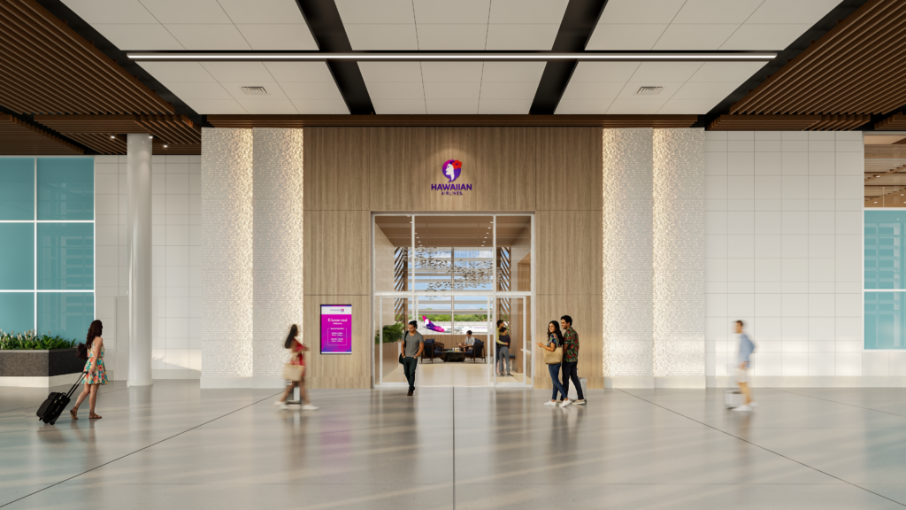 Entrance to the forthcoming Hawaiian lounge in Honolulu
