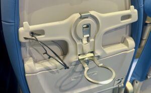Seatback of ZIM Aircraft Seating slimline economy class seat as shown at AIX 2026