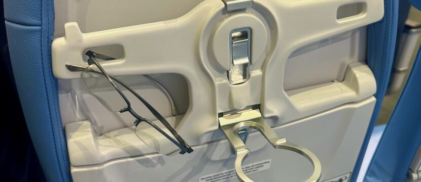 Seatback of ZIM Aircraft Seating slimline economy class seat as shown at AIX 2026
