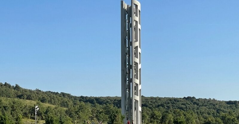 The Tower of Voices, a monumental musical instrument that serves as a memorial in a field at the Flight 93 memorial.