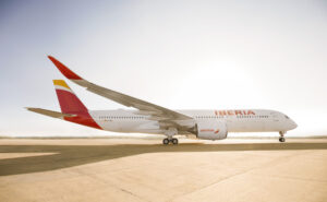 Iberia A350 ready for takeoff.