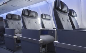 BlueFirst recliners with grey seat covers and dark grey headrets