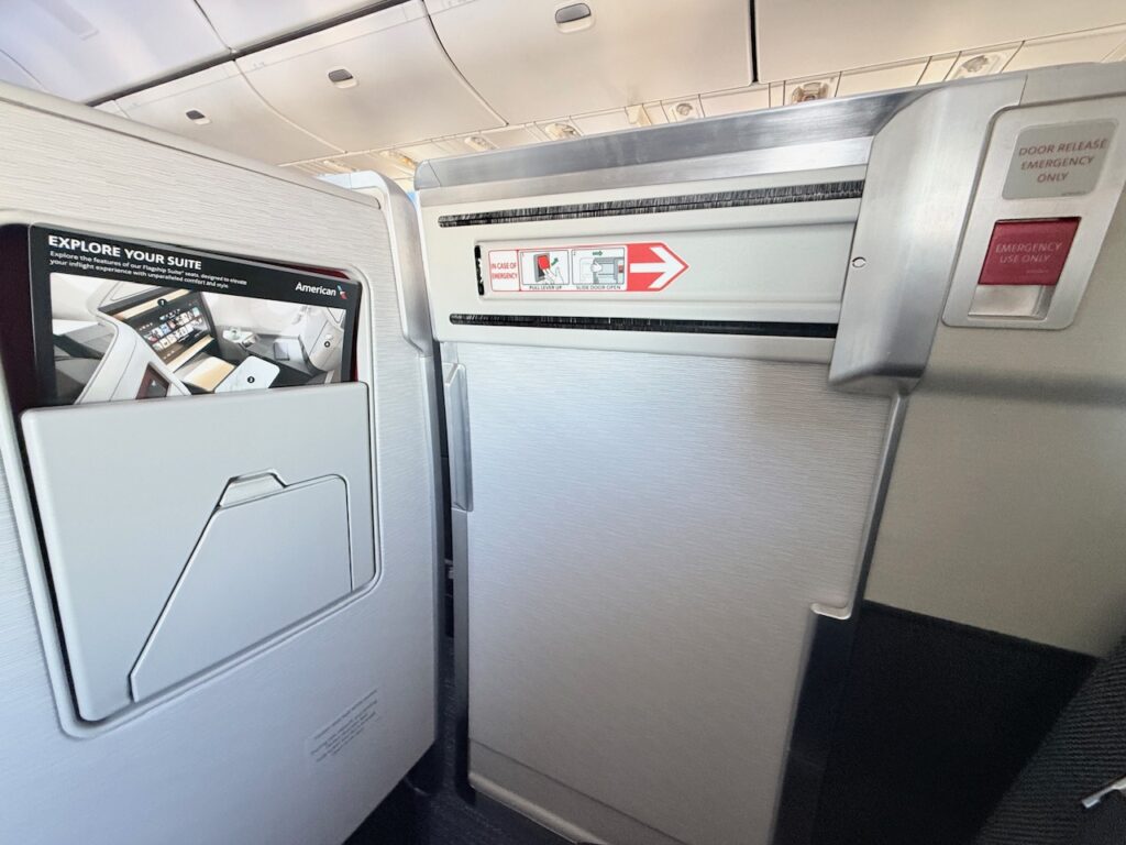 Sitting inside the new suite with the door closed.