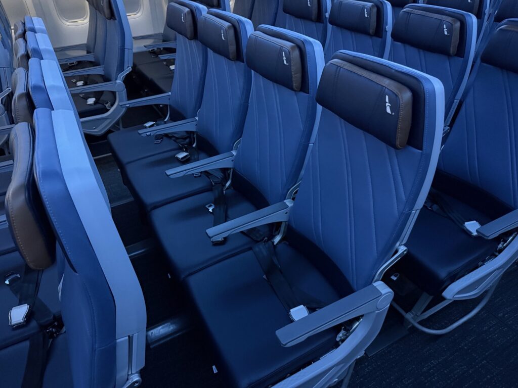 Economy class seats in the new Flagship cabin.