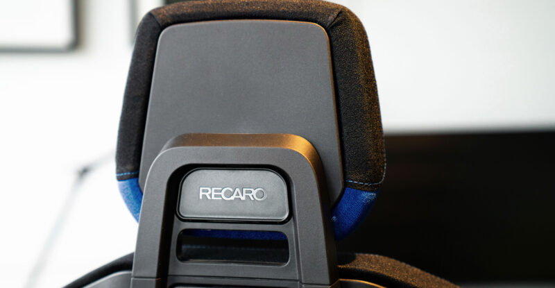 The back of the Recaro SAS NXT gaming chair.