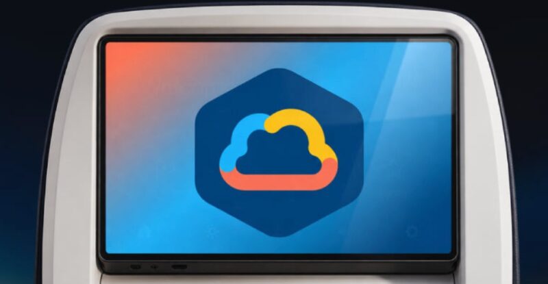 Graphic of a Connected Seatback Platform with a cloud in the middle of it