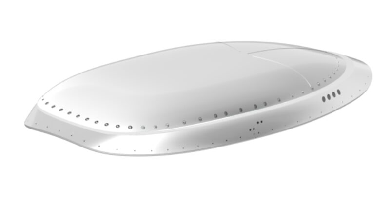 Slimline ThinKom antenna beneath a radome