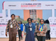 Women enter the ICAO Global Gender Summit in Luanda, Angola.
