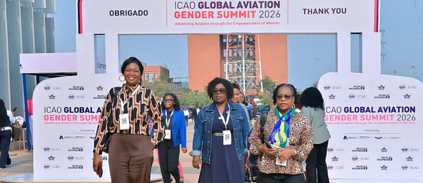 Women enter the ICAO Global Gender Summit in Luanda, Angola.