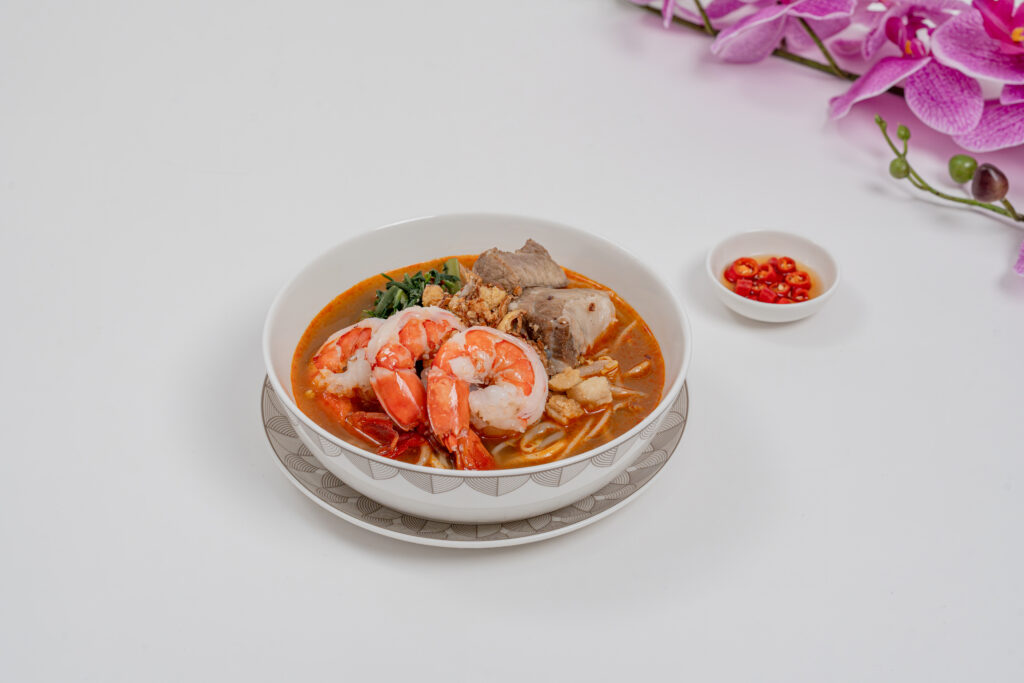 Singapore Airlines' prawn noodle soup in the new dishes