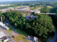 A drone aerial view of the GE Aerospace Research Center in Niskayuna, NY.