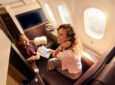 An Etihad passenger is enjoying premium travel with the airline.