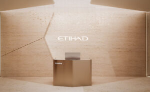 Entrance to the new Etihad lounge at London Heathrow