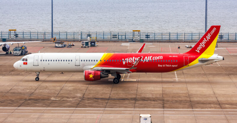 VietJet Air Airbus A321 airplane at Macau Airport in China