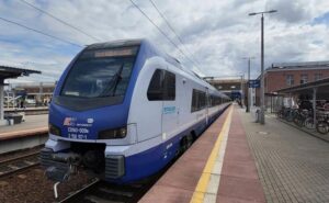 Train ready for boarding in Poland during the Eutelsat LEO trial.