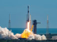A SpaceX Falcon 9 rocket from Space Launch Complex 40 (SLC-40) at Cape Canaveral Space Force Station.